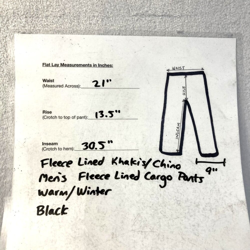 NWT Wrangler Fleece Lined Cargo Pants Mens 40x30 Black Winter Pockets 10ZM6LLBL - Picture 6 of 14